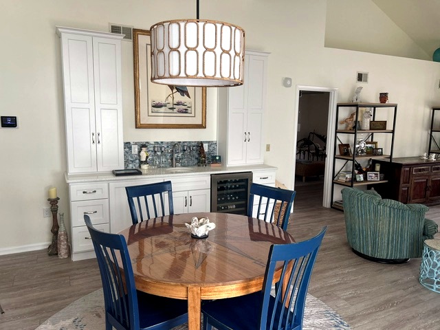 Dining area for meals and entertaining